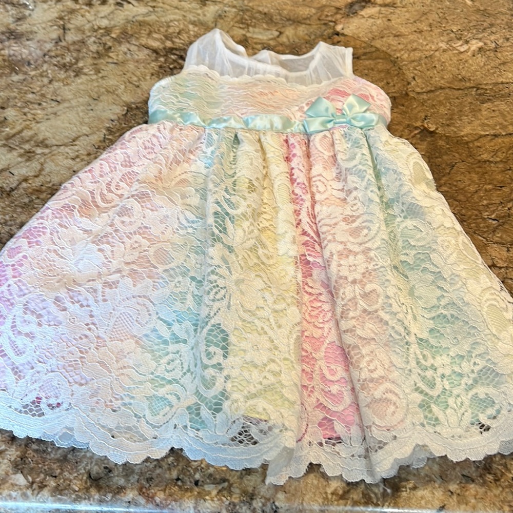 Rainbow lace dress 3T